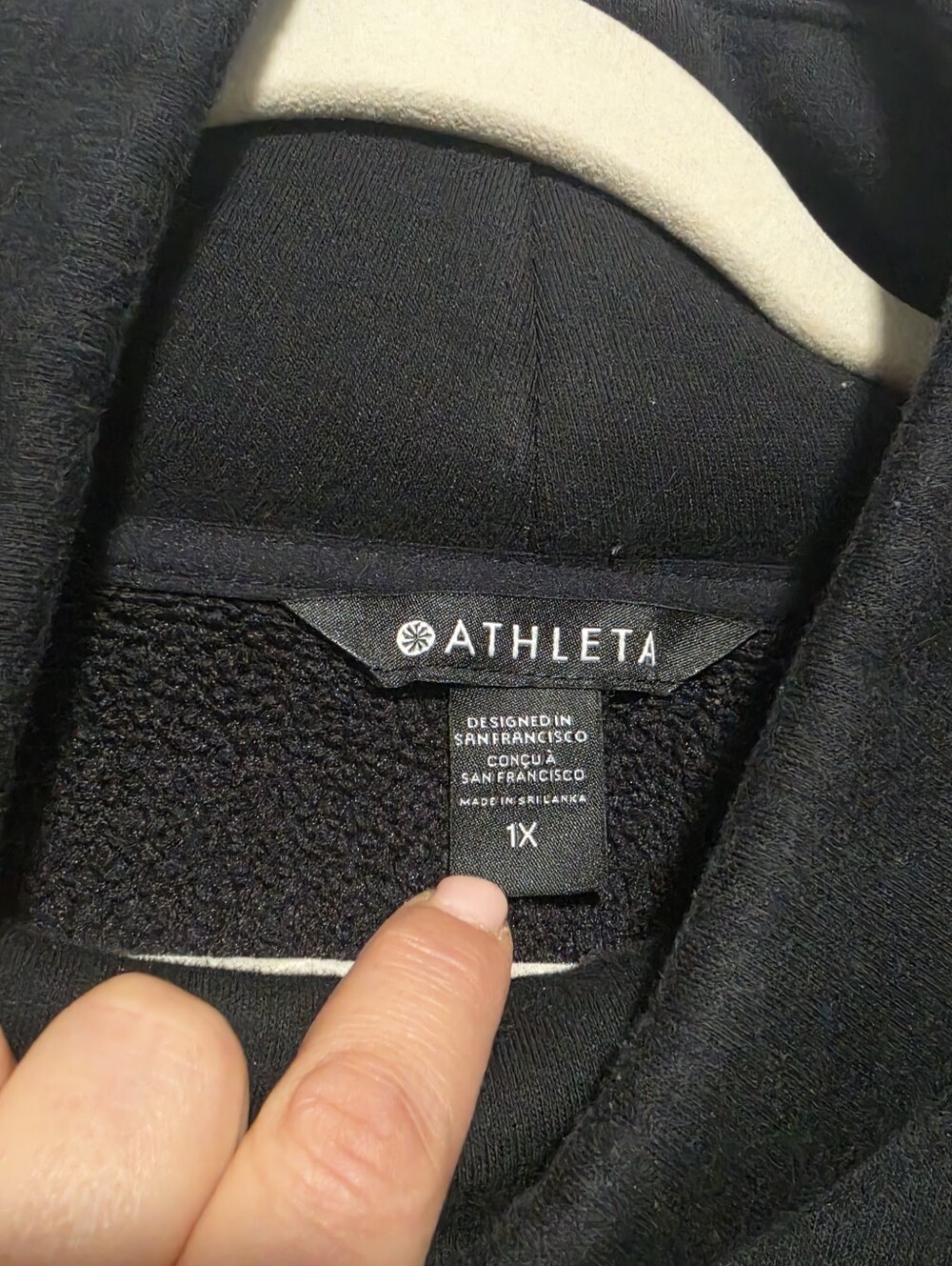 ATHLETA Cozy Karma Funnel Neck Dress Womens 1X Black Sweatshirt Athleisure Comfy - Picture 7 of 8